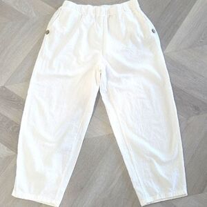 Womans size XL white Cotton/Poly Coastal High Waisted chinos